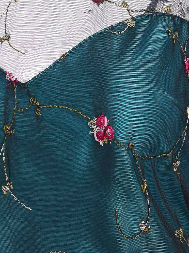 Blue 1950s Lace Hi-Lo Swing Dress — vintage elegance for the modern woman