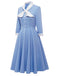 Blue 1950s Solid Button Swing Dress — vintage elegance for the modern woman