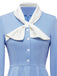 Blue 1950s Solid Button Swing Dress — vintage elegance for the modern woman