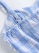Blue 1950s Spaghetti Strap Plaid Dress: timeless style reimagined