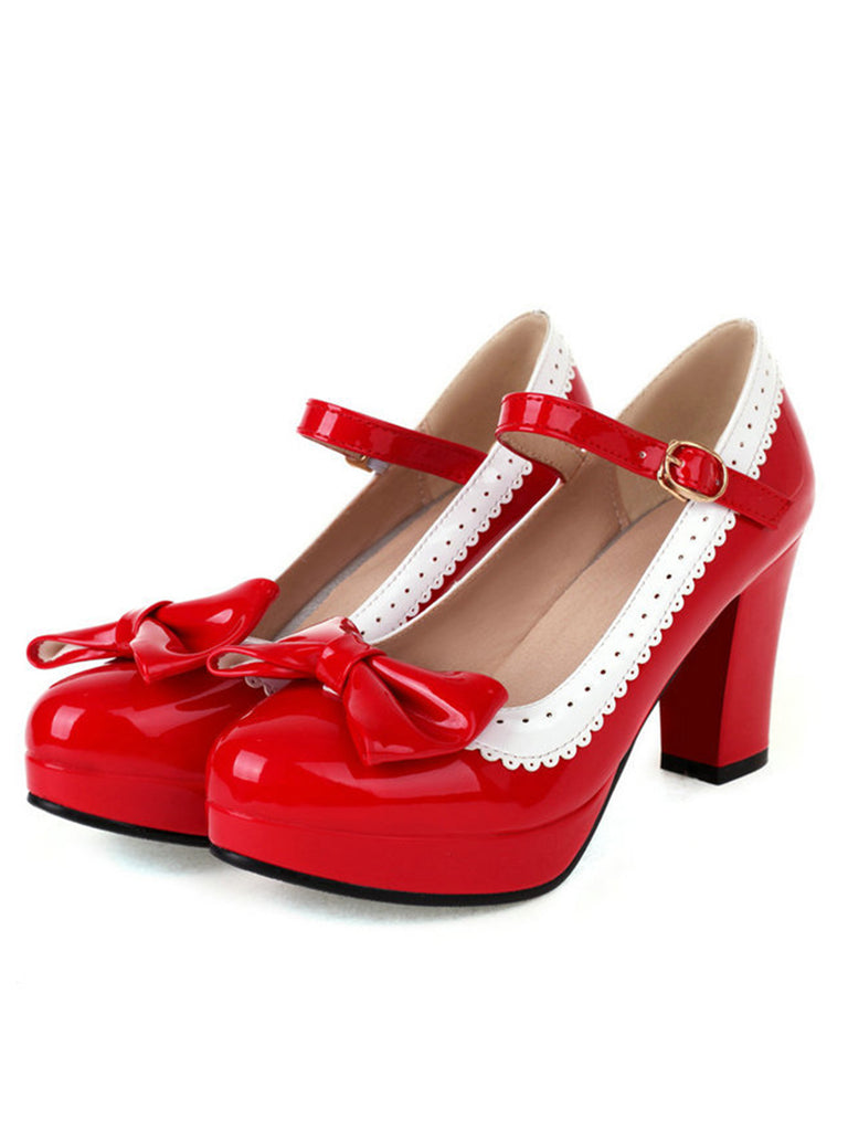 Bowknot Chunky Heels Mary Jane Shoes: timeless style reimagined