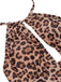 Brown 1930s Leopard V-Neck Halter Swimsuit, vintage swimsuit, pin-up swimwear - perfect for women who love vintage and retro fashion