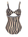 Brown Zebra Print Cutout One-Piece Swimsuit: timeless style reimagined
