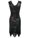 This Dark Green 1920s Sequined Flapper Dress wraps her in 1920s elegance, one twirl at a time