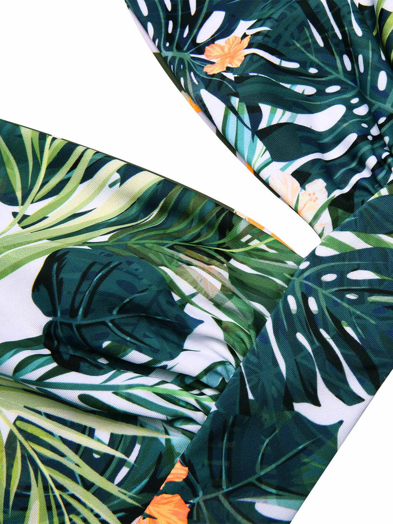 Dark Green 1930s Reversible Halter Swimsuit: timeless style reimagined