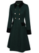 Dark Green 1940s Solid Button Coat — vintage elegance for the modern woman