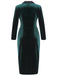 Dark Green 1960s Lapel Button Velvet Dress — vintage elegance for the modern woman
