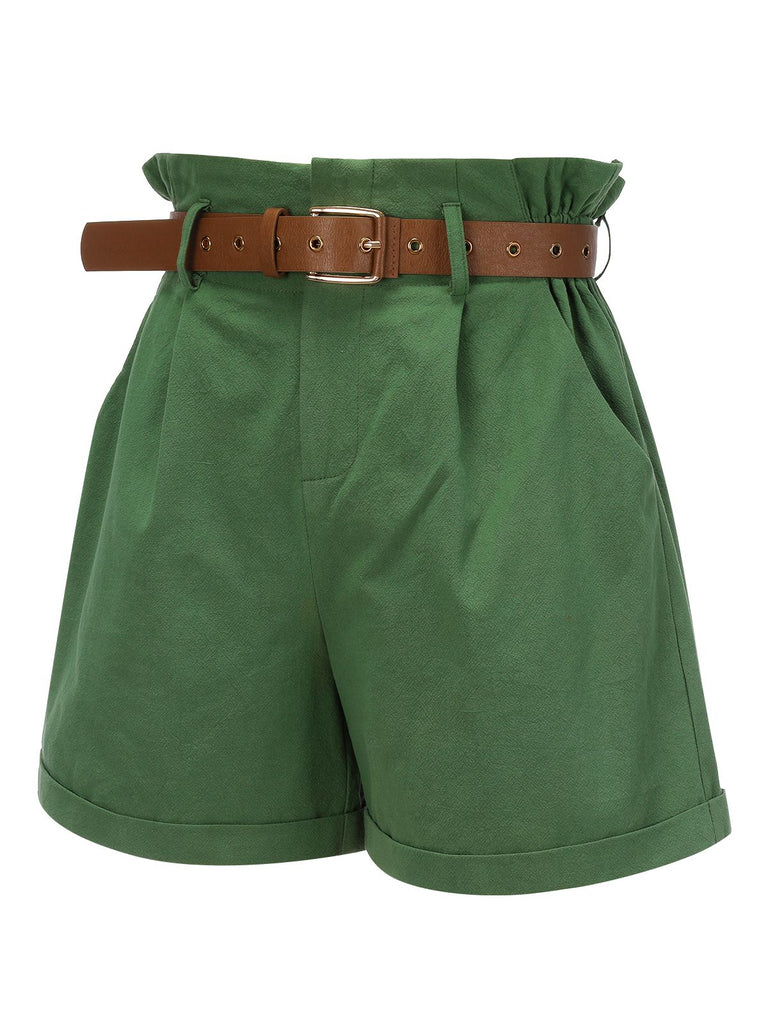 Dark Green 1960s Solid Vintage Shorts, vintage fashion, retro style - perfect for women who love vintage and retro fashion