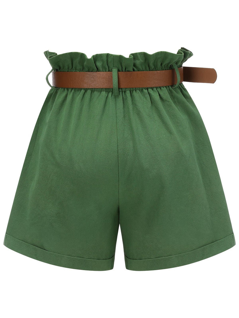 Dark Green 1960s Solid Vintage Shorts, vintage fashion, retro style - perfect for women who love vintage and retro fashion