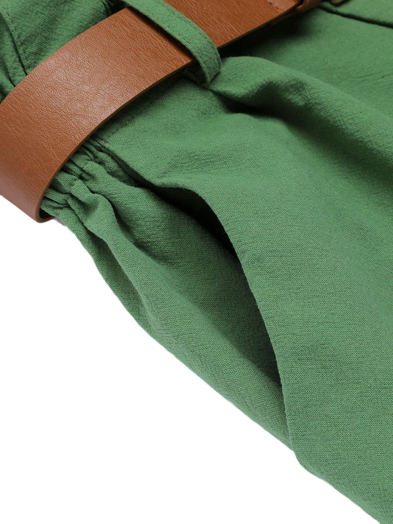 Dark Green 1960s Solid Vintage Shorts, vintage fashion, retro style - perfect for women who love vintage and retro fashion