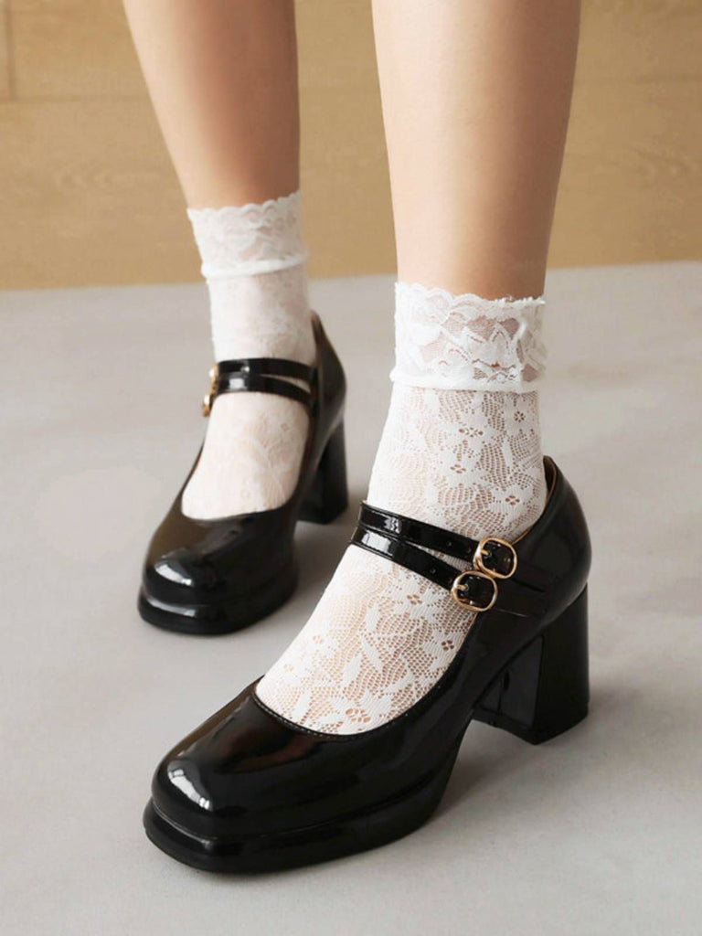 Double Buckles Mary Jane Heels Shoes — vintage elegance for the modern woman