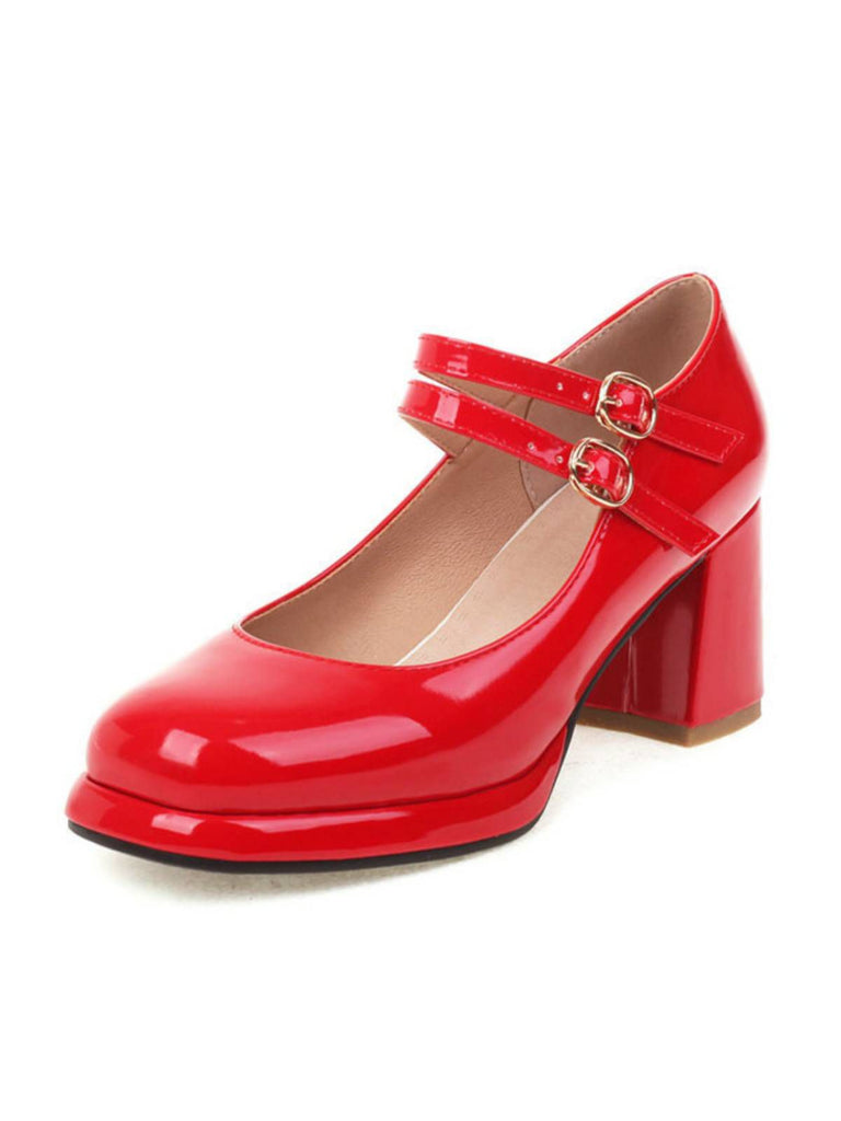 Double Buckles Mary Jane Heels Shoes — vintage elegance for the modern woman