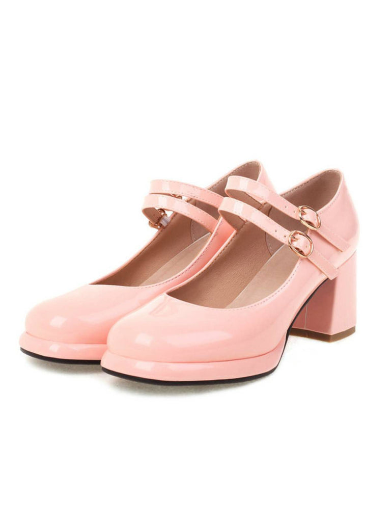Double Buckles Mary Jane Heels Shoes — vintage elegance for the modern woman