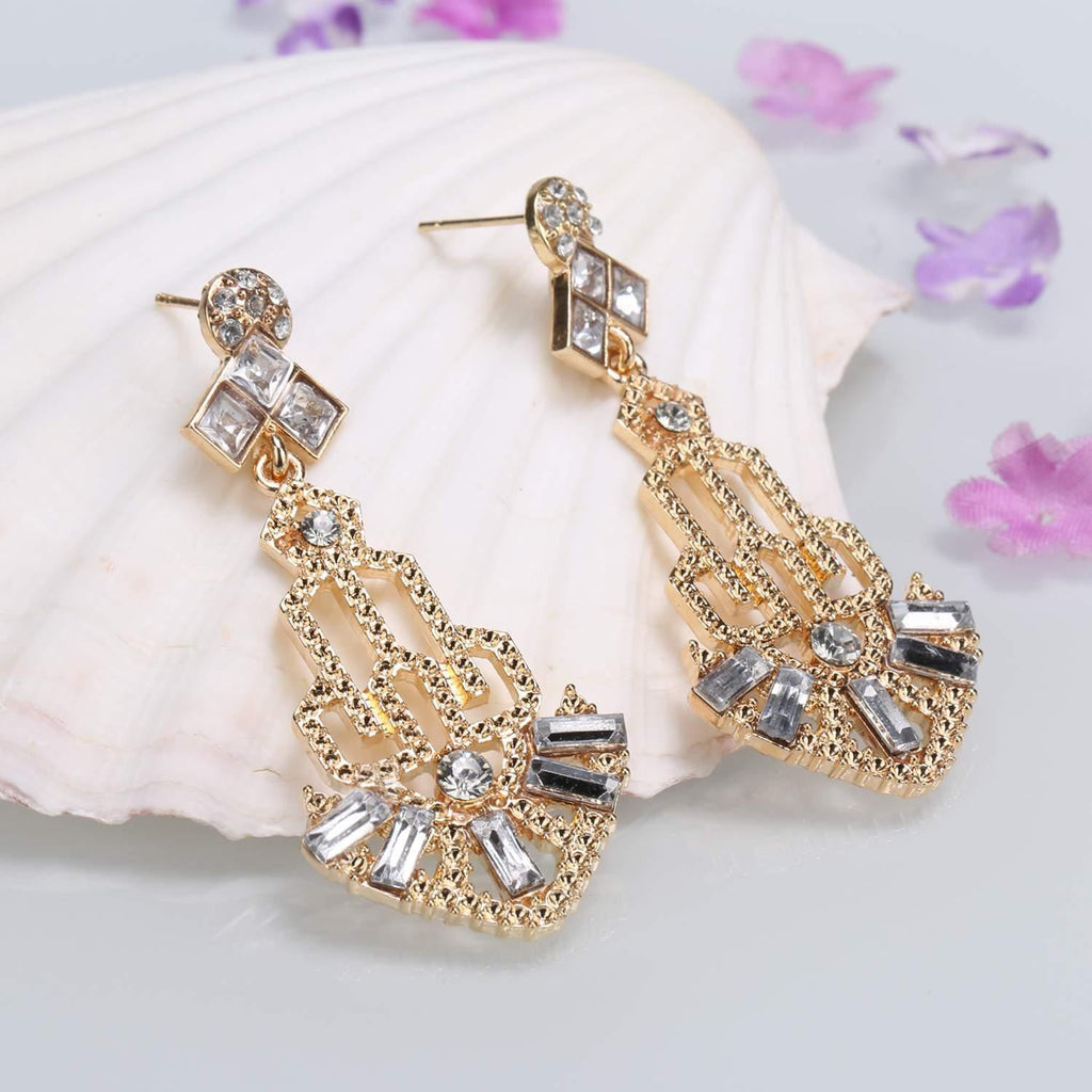 Gold 1920s Hollow Out Dangle Earrings — vintage elegance for the modern woman