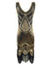 Gold 1920s Sequined Flapper Dress: where 1920s romance meets her modern spirit