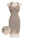 Gray 1960s Plaid Lace Pencil Dress: timeless style reimagined