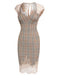 Gray 1960s Plaid Lace Pencil Dress: timeless style reimagined
