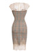 Gray 1960s Plaid Lace Pencil Dress — vintage elegance for the modern woman