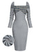 Gray 1960s Plaid Patchwork Pencil Dress: timeless style reimagined