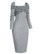 Gray 1960s Plaid Patchwork Pencil Dress: timeless style reimagined