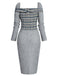 Gray 1960s Plaid Patchwork Pencil Dress — vintage elegance for the modern woman
