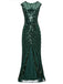 Green 1920s Sequin Art Deco Maxi Dress: timeless style reimagined