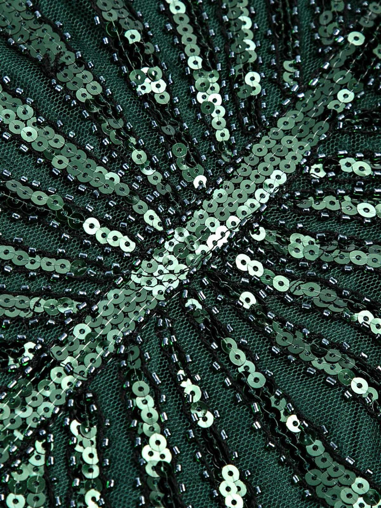 Green 1920s Sequin Art Deco Maxi Dress: timeless style reimagined