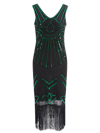 Green 1920s Sequin Flapper Gatsby Dress: timeless style reimagined