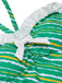 Green 1930s Stripe Off-Shoulder Halter Swimsuit, vintage swimsuit, pin-up swimwear - perfect for women who love vintage and retro fashion