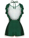Green 1940s Sleeveless Backless Halter Swimsuit, vintage swimsuit, pin-up swimwear - perfect for women who love vintage and retro fashion