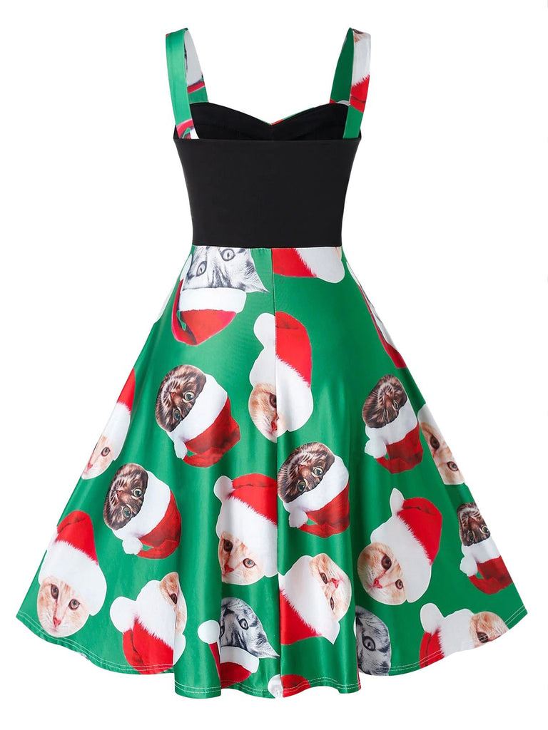 1950s Christmas Cat Swing Dress | 1950s | vintage dress, retro fashion