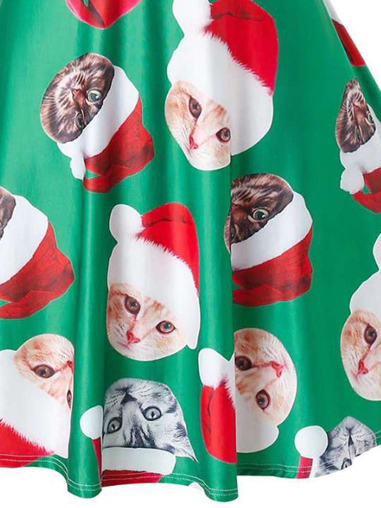 1950s Christmas Cat Swing Dress | 1950s | vintage dress, retro fashion