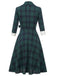 Green 1950s Plaid Shawl Collar Dress: timeless style reimagined