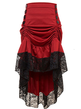 Halloween Solid Lace Gothic Ruffle Skirt: timeless style reimagined