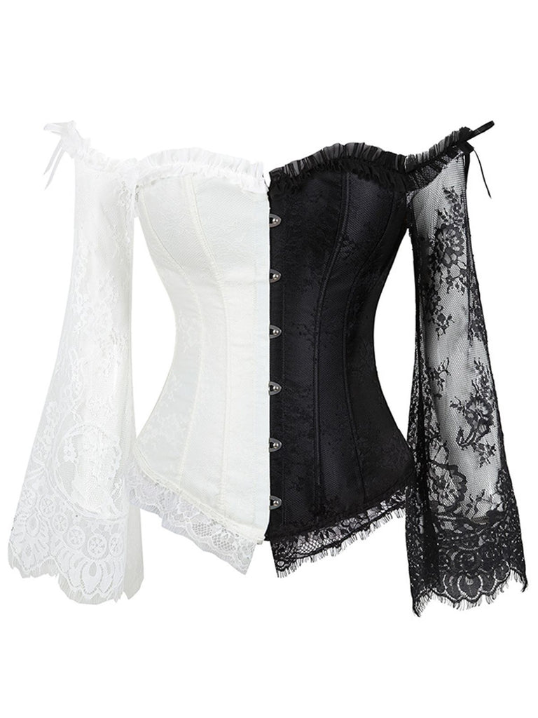Halloween Steampunk Lace Patchwork Corset — vintage elegance for the modern woman