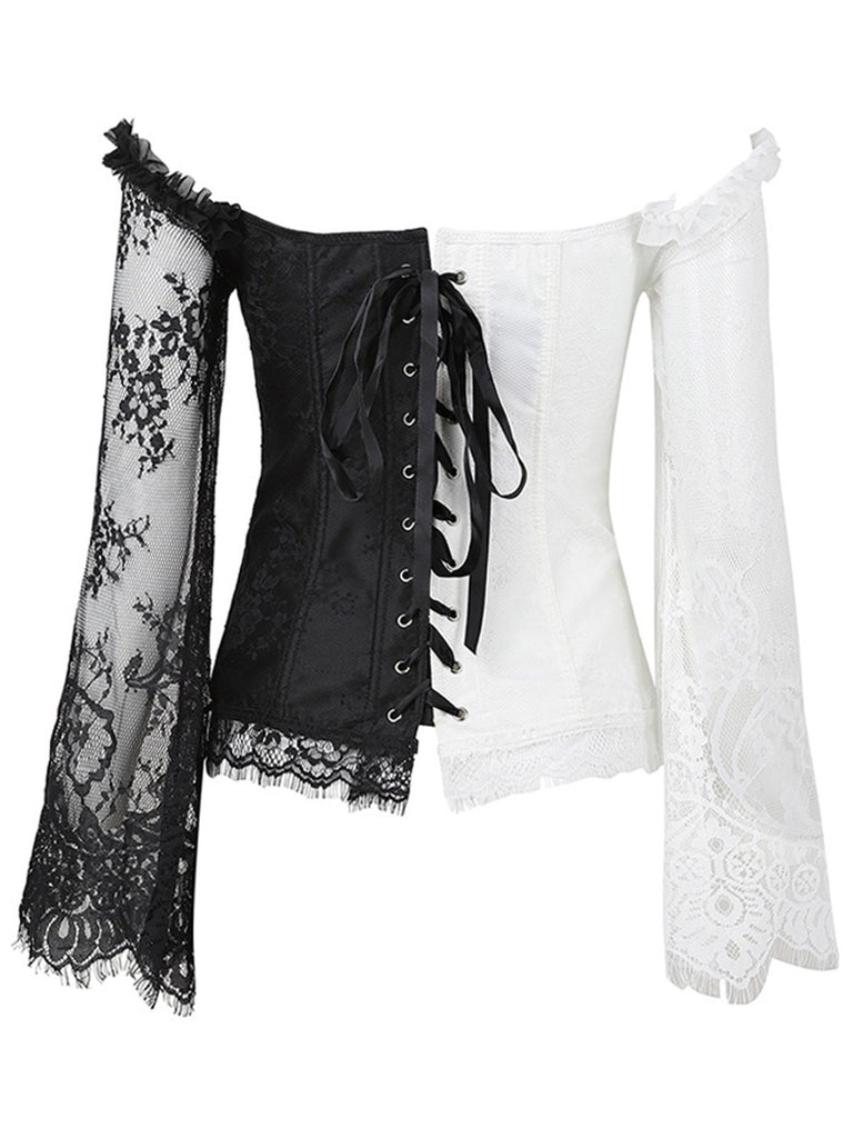 Halloween Steampunk Lace Patchwork Corset — vintage elegance for the modern woman