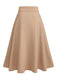 Khaki 1950s Big Pockets Button Skirt: timeless style reimagined