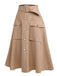 Khaki 1950s Big Pockets Button Skirt — vintage elegance for the modern woman