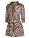 Leopard 1950s Lapel Lace-Up Vintage Romper, vintage romper, retro jumpsuit - perfect for women who love vintage and retro fashion