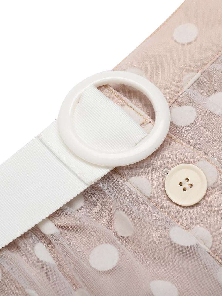 Light Pink 1950s Halter Romper & Polka Dots Skirt — vintage elegance for the modern woman