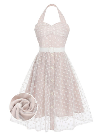 Light Pink 1950s Halter Romper & Polka Dots Skirt: timeless style reimagined