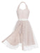 Light Pink 1950s Halter Romper & Polka Dots Skirt — vintage elegance for the modern woman