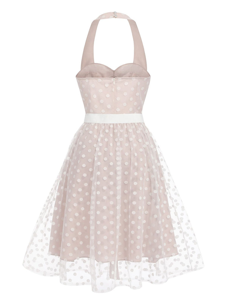 Light Pink 1950s Halter Romper & Polka Dots Skirt: timeless style reimagined