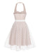 Light Pink 1950s Halter Romper & Polka Dots Skirt: timeless style reimagined