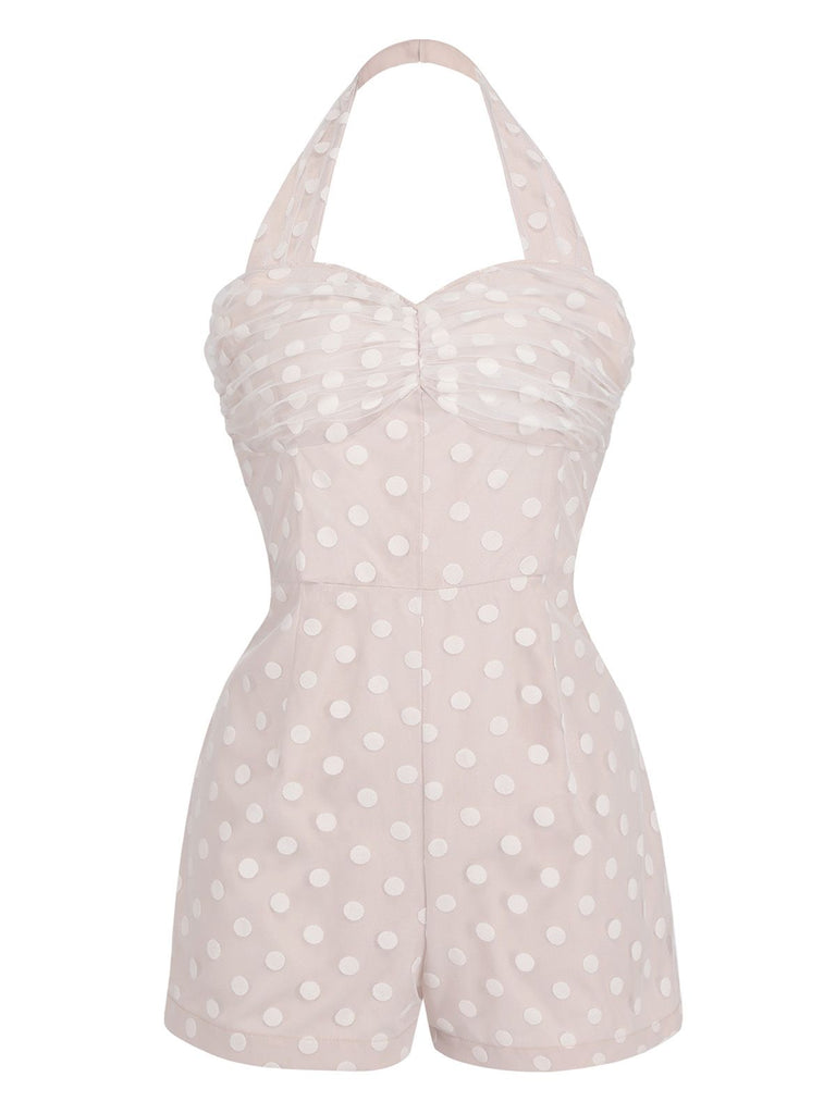Light Pink 1950s Halter Romper & Polka Dots Skirt: timeless style reimagined