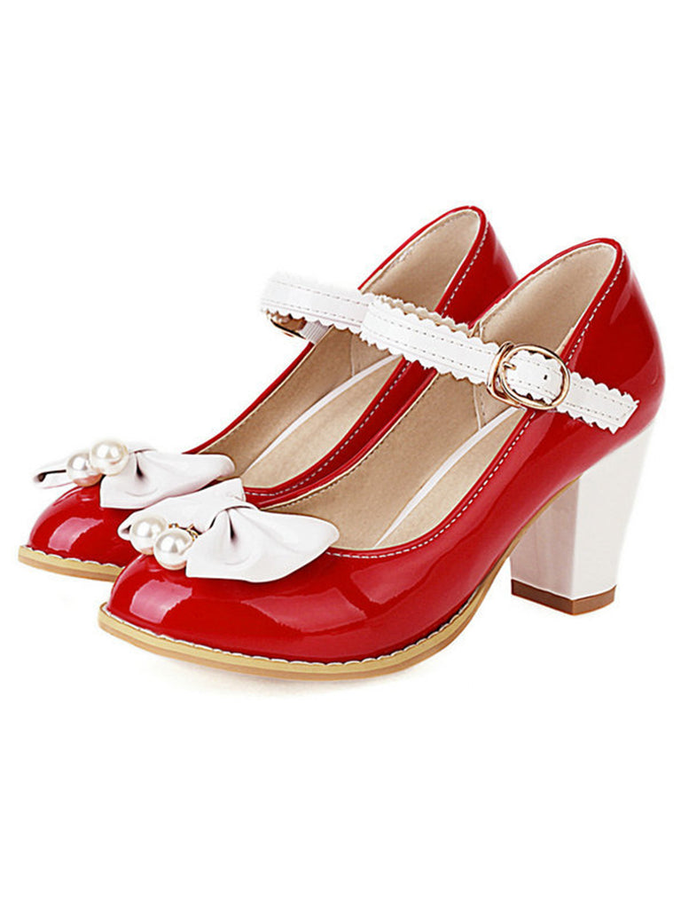 Mary Jane Bowknot Chunky Heels Shoes: timeless style reimagined