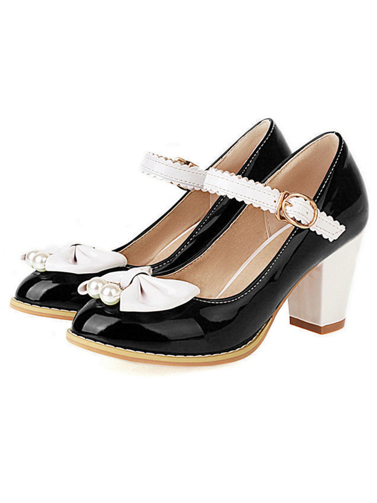 Mary Jane Bowknot Chunky Heels Shoes: timeless style reimagined