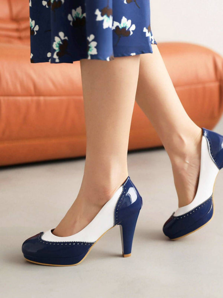 Mary Jane Patchwork High Heels Shoes: timeless style reimagined