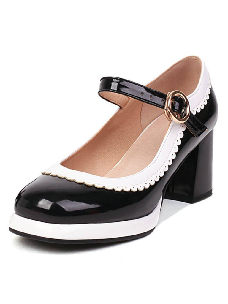 Mary Jane Patchwork High Heels Shoes — vintage elegance for the modern woman