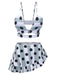 Multi 1940s Striped Polka Dots Strap Swimsuit, vintage swimsuit, pin-up swimwear - perfect for women who love vintage and retro fashion